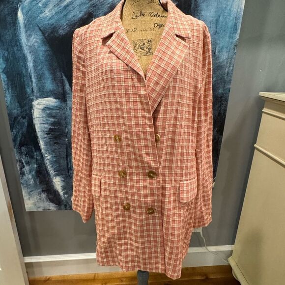 FREE PEOPLE Plaid Double-Breasted Women's Coat - Picture 1 of 8